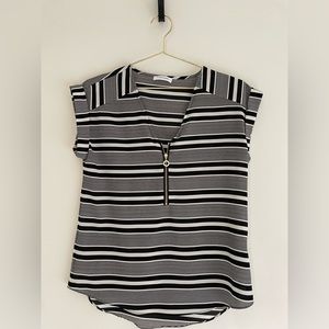 Black & White Calvin Klein Zipper Top